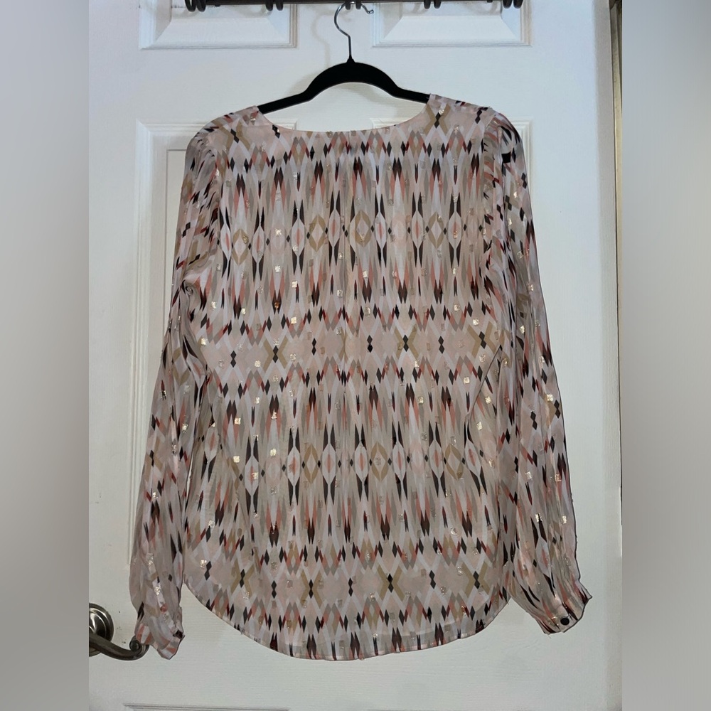 White House Black Market Multicolor Patterned Blouse - Picture 3 of 3